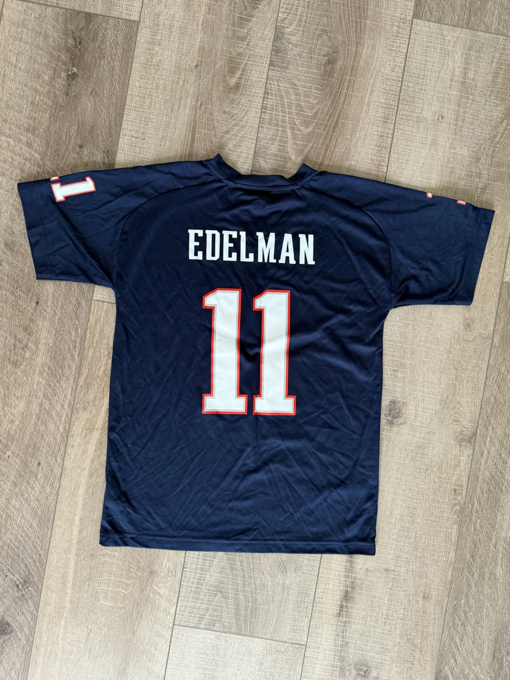 Youth Large Navy NFL New England Patriots #11 Edelman Football Jersey